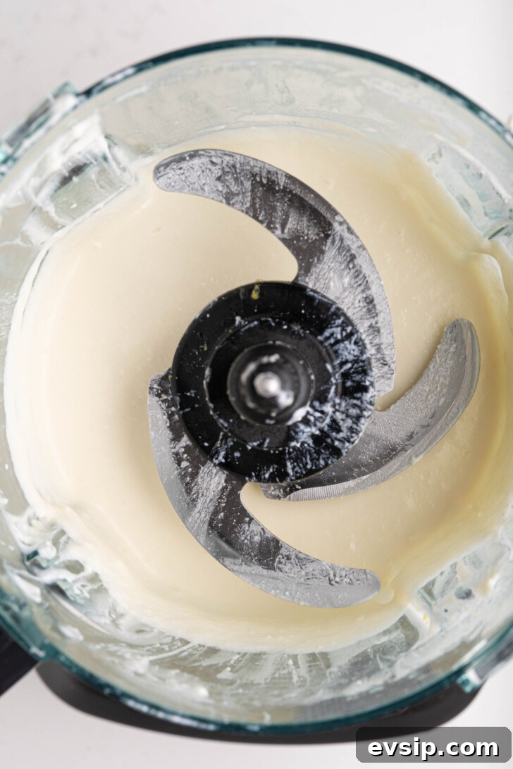 Whipped feta in a food processor.