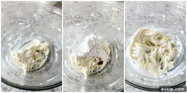 process shot- cream cheese for no-bake cheesecake