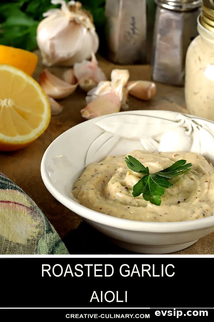 Roasted Garlic Aioli Ingredients Including Garlic and Lemon