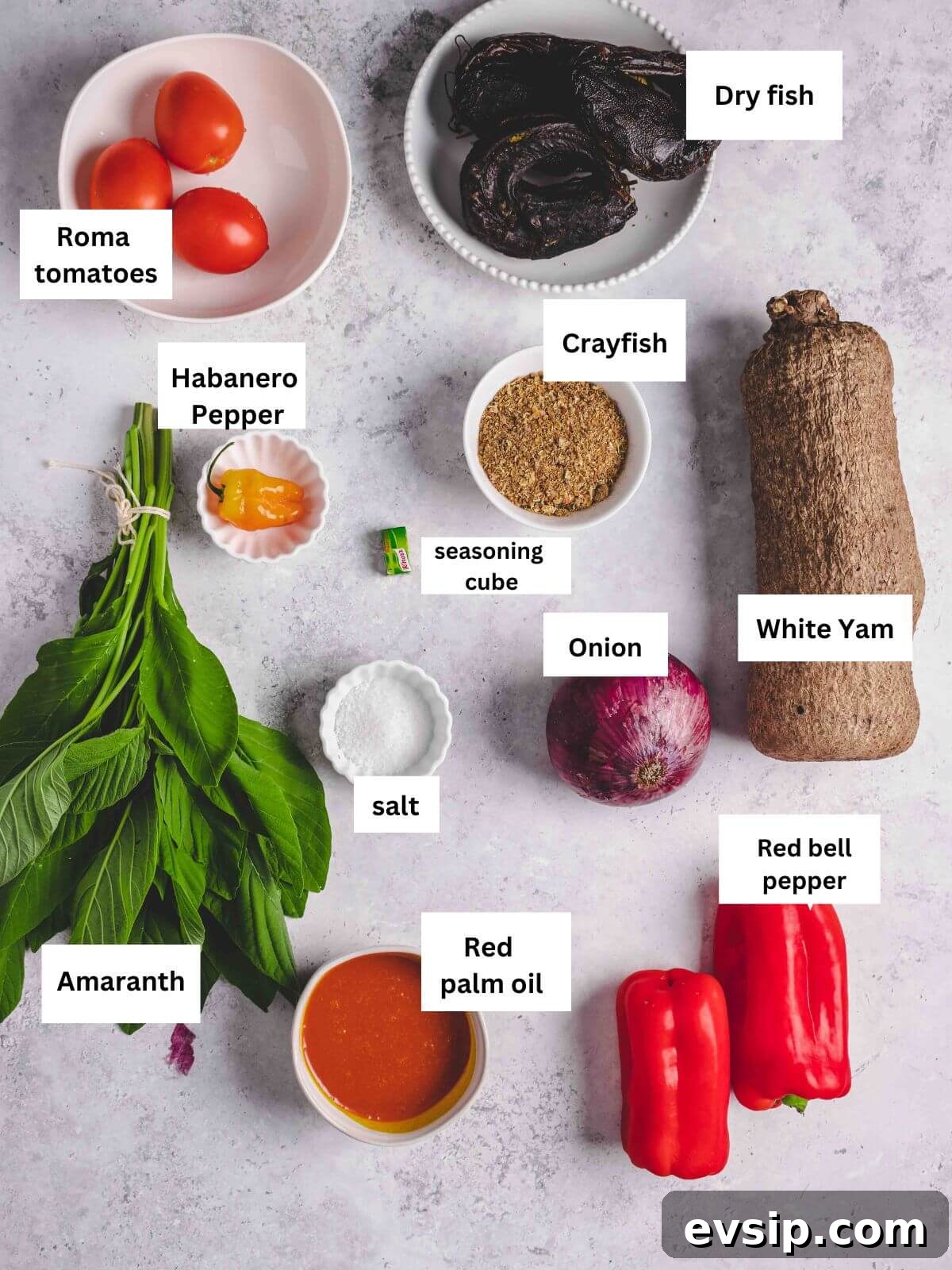 ingredients for the asaro recipe on a flat surface.