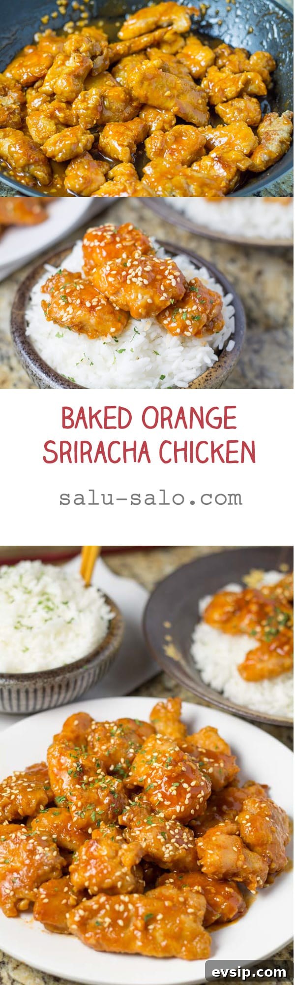 Baked Orange Sriracha Chicken