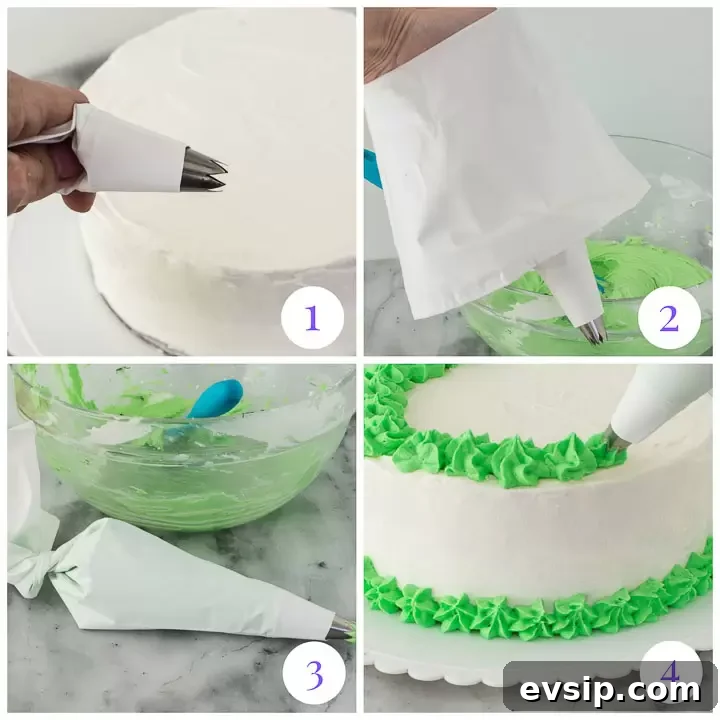 Christmas Poke Cake Recipe: Festive Holiday Dessert 7 how to use a piping bag in four steps