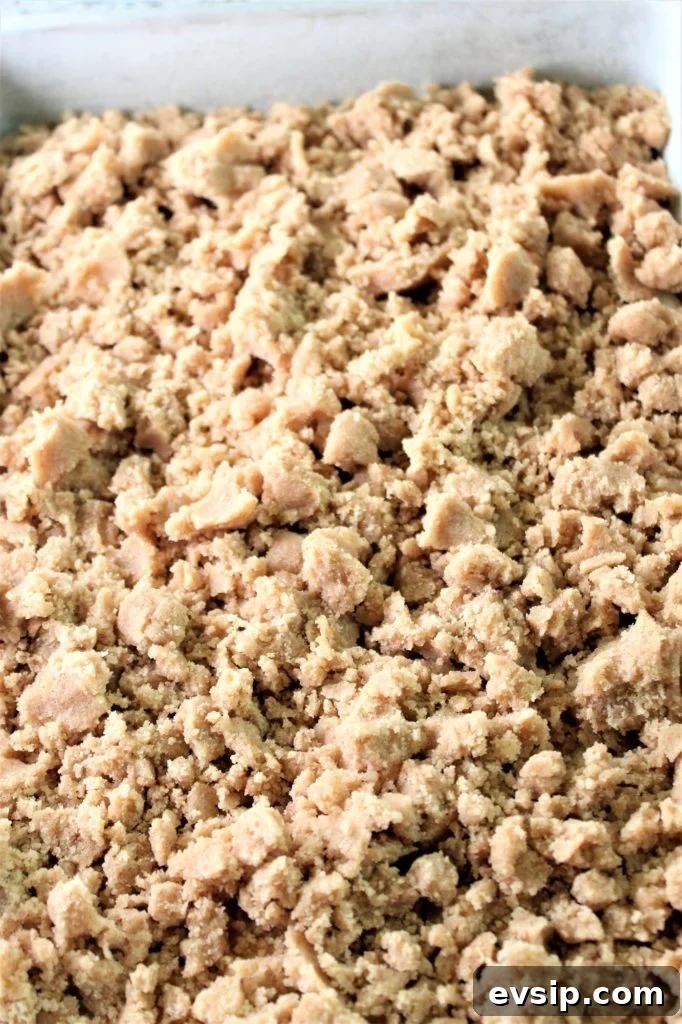 crumb cake before being baked