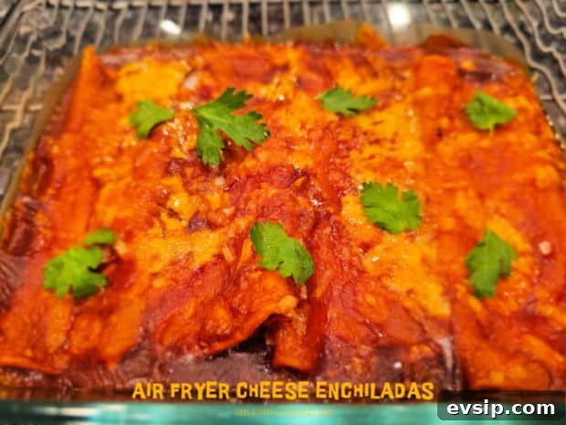 Air Fryer Cheese Enchiladas - The Grateful Girl Cooks! Make air fryer cheese enchiladas in under 15 minutes, using only 5 ingredients!