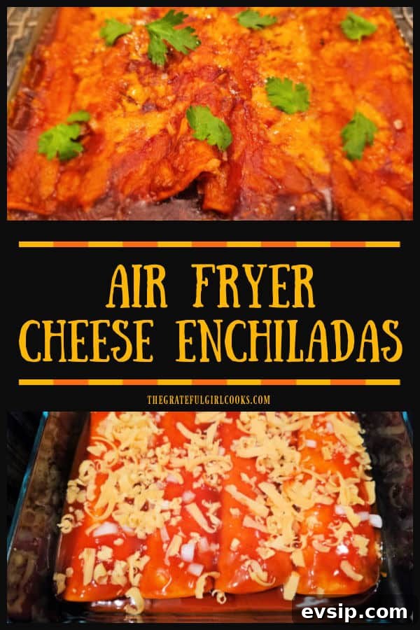 Air Fryer Cheese Enchiladas - The Grateful Girl Cooks! Make air fryer cheese enchiladas in under 15 minutes, using only 5 ingredients!