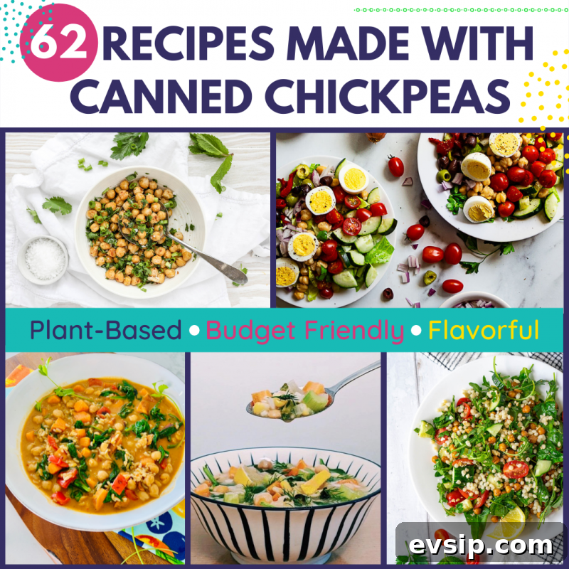 62 Delicious Recipes Using Canned Chickpeas 2 62 Recipes Made with Canned Chickpeas via lizshealthytable.com