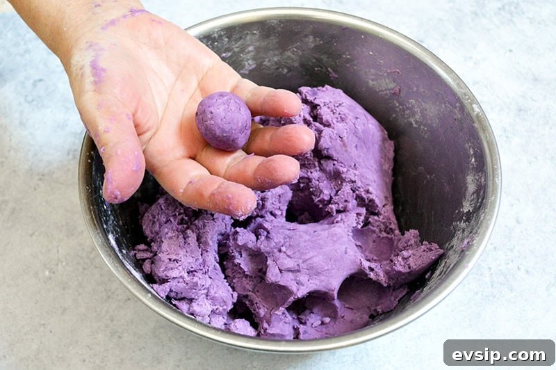 purple sweet potato tapioca balls