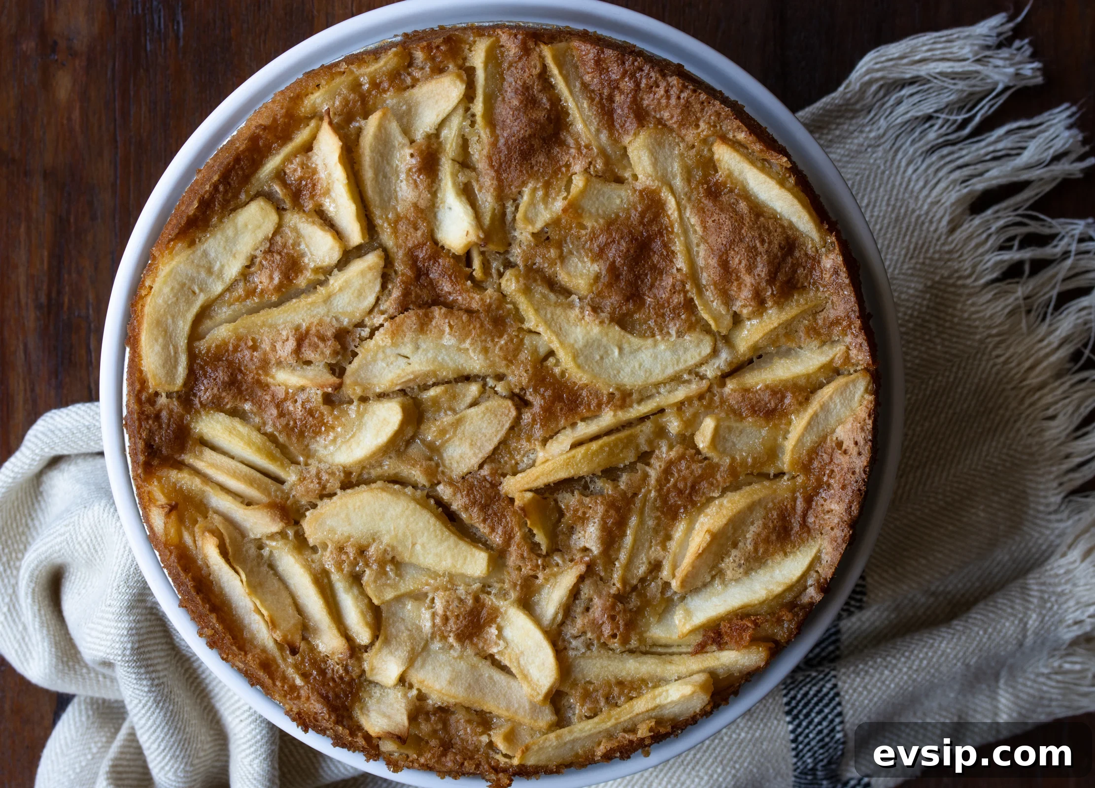 pear cake on serving platter