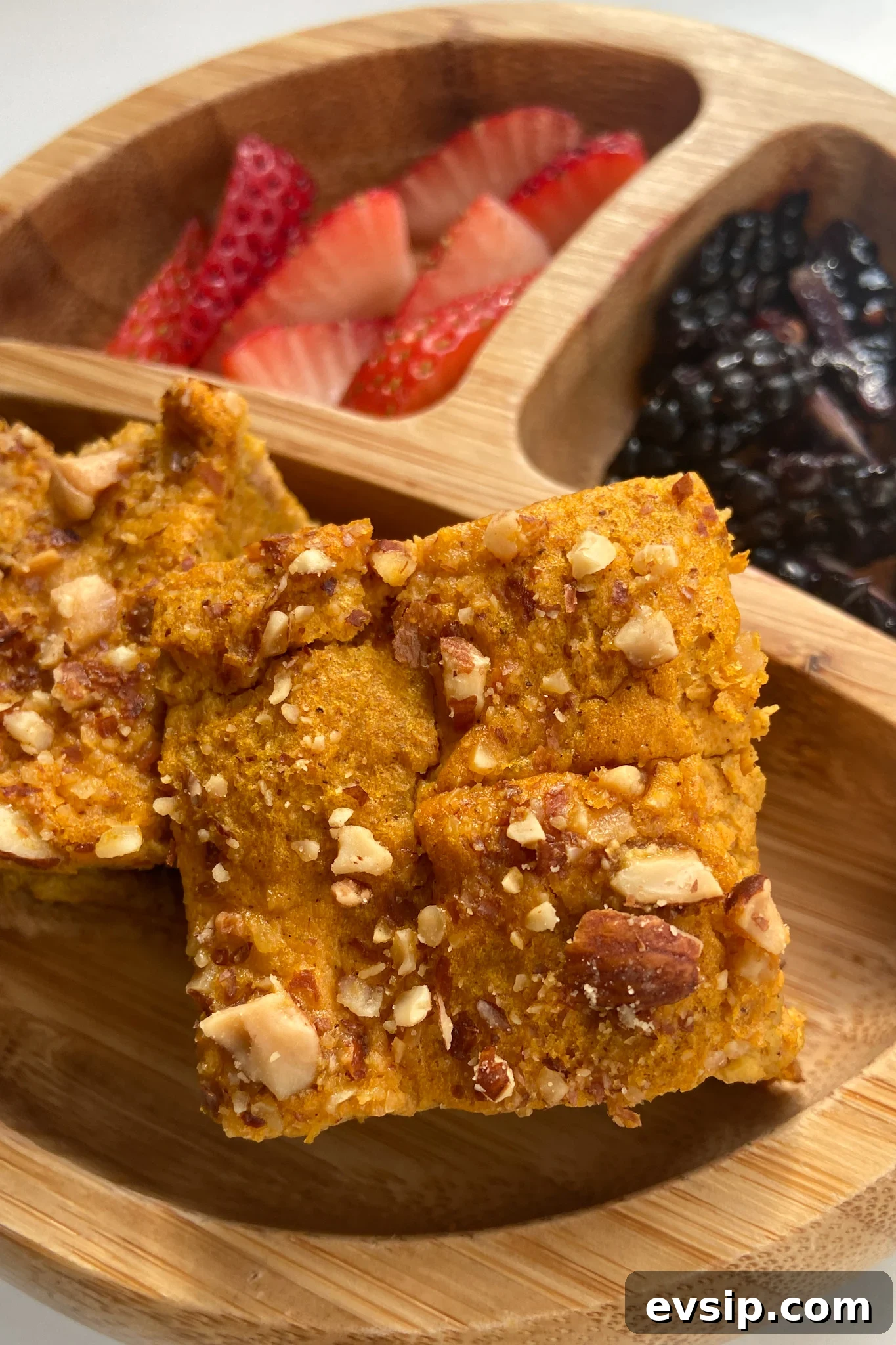 15 Kid-Friendly Pumpkin Recipes for Fall 11 Pumpkin French toast bake served with strawberries and blackberries
