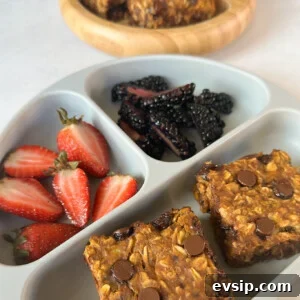 15 Kid-Friendly Pumpkin Recipes for Fall 20 Pumpkin banana oatmeal bars served with berries.