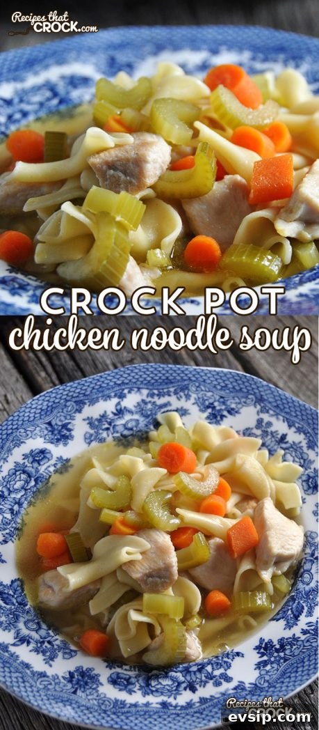 Slow-Cooker Chicken Noodle Soup Recipe for Comforting Meals 4 This Crock Pot Chicken Noodle Soup is super easy and deeelicious!