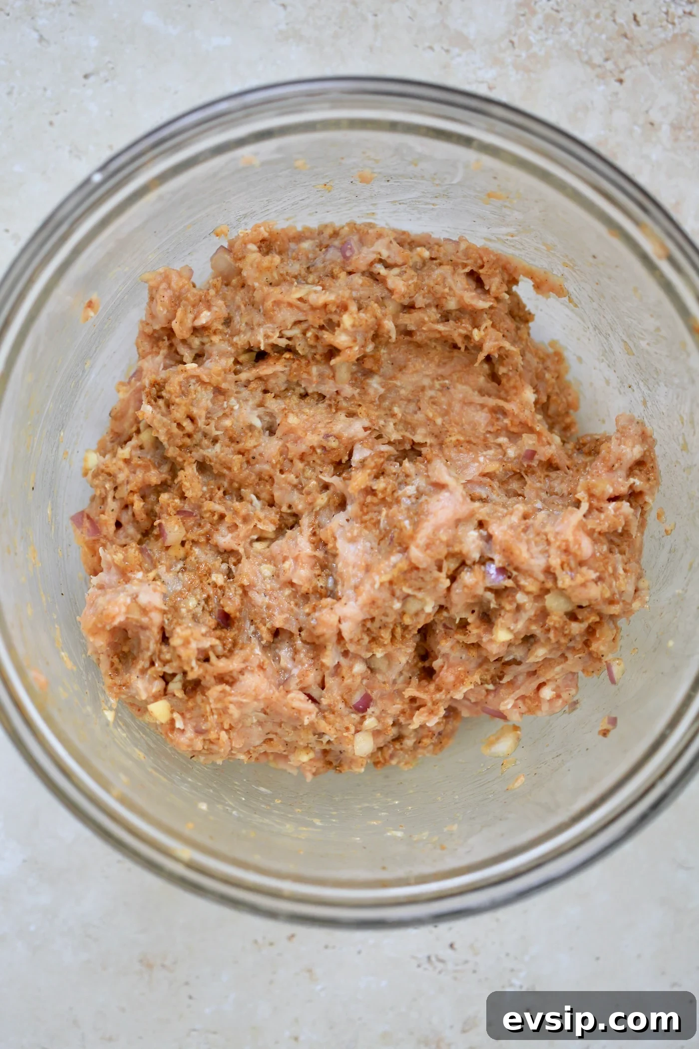 bowl of brown meat mixture.