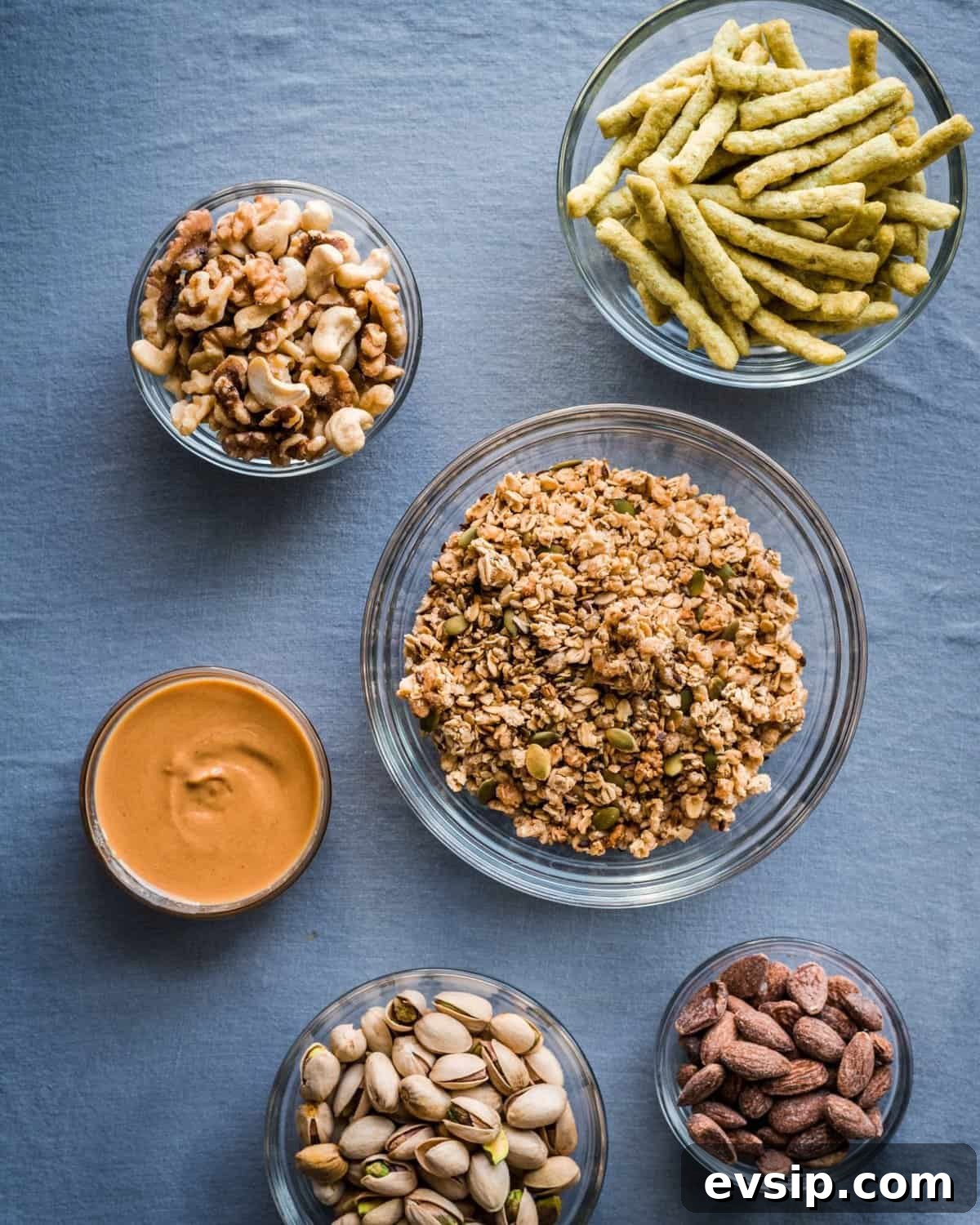 bowls of healthy vegan snacks
