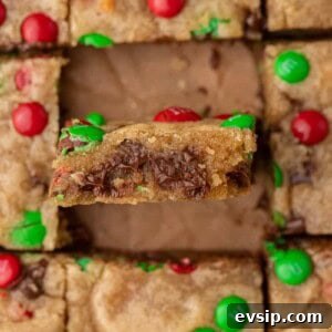 sliced M&M blondies
