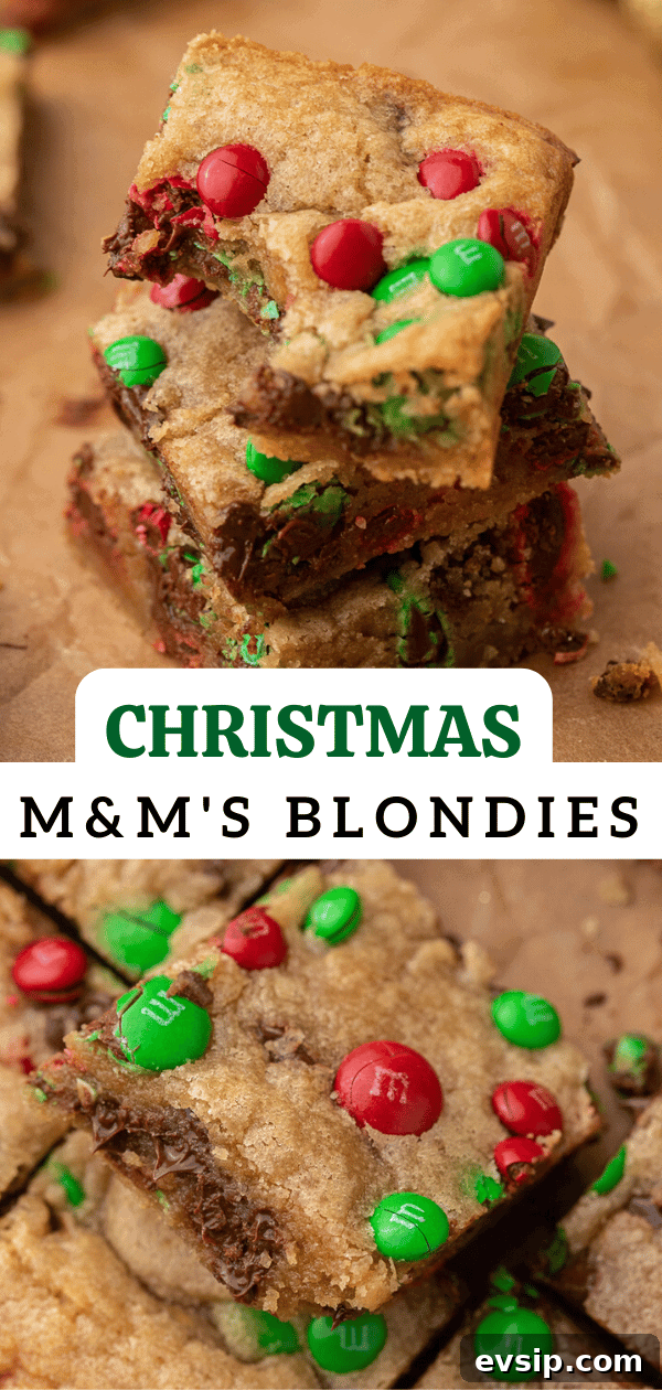 Christmas M&M blondies