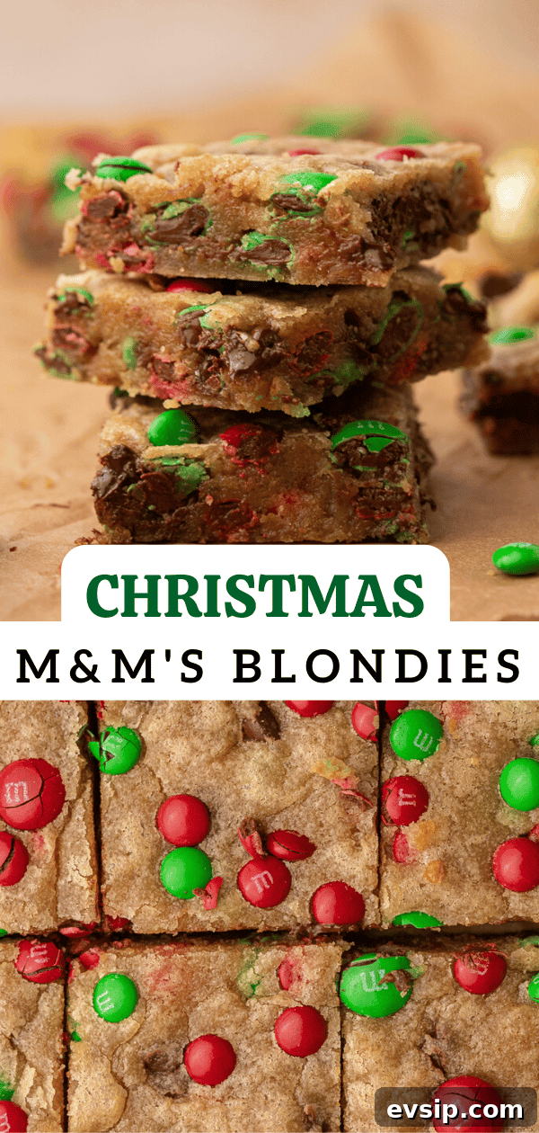 Christmas M&M blondies