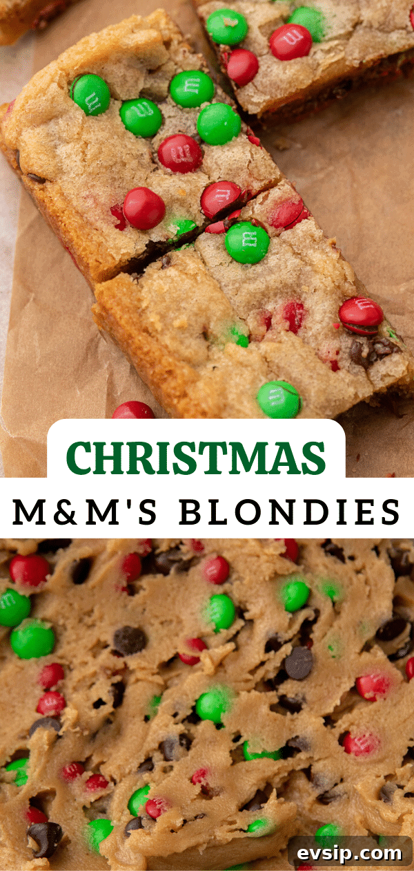 Christmas M&M blondies