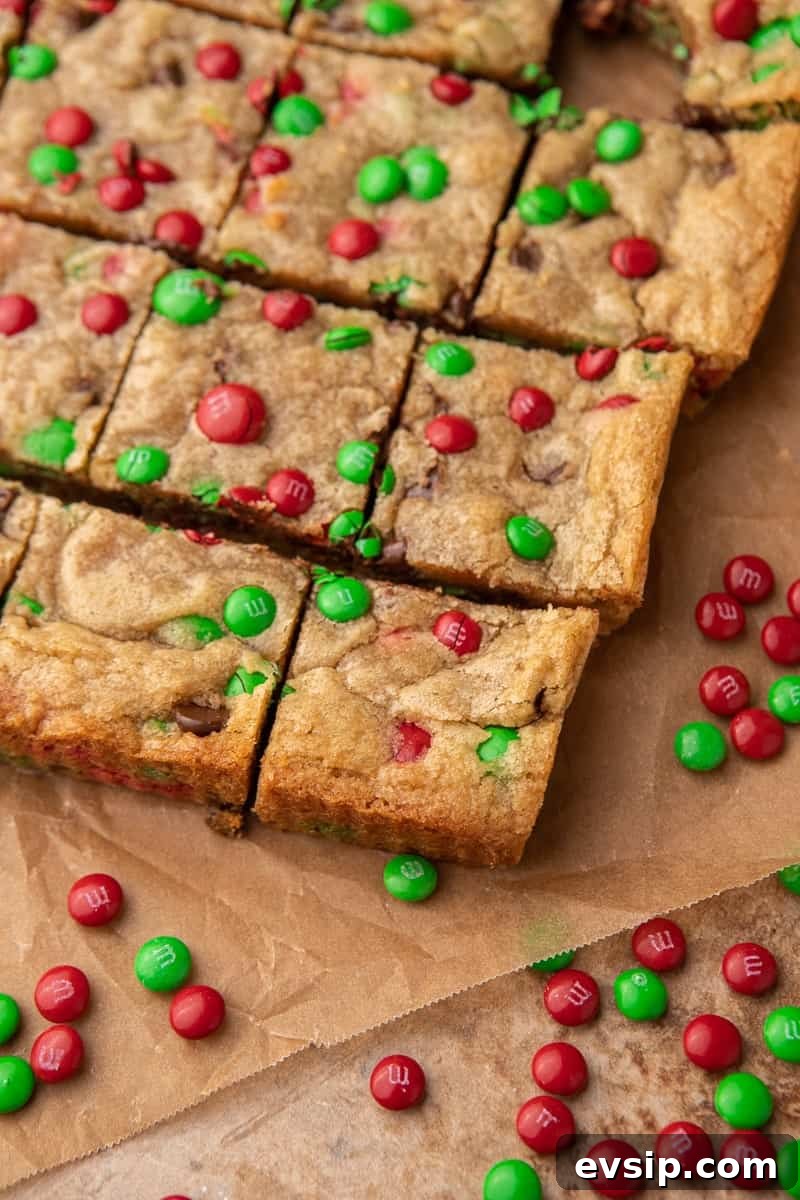 Sliced Christmas blondies