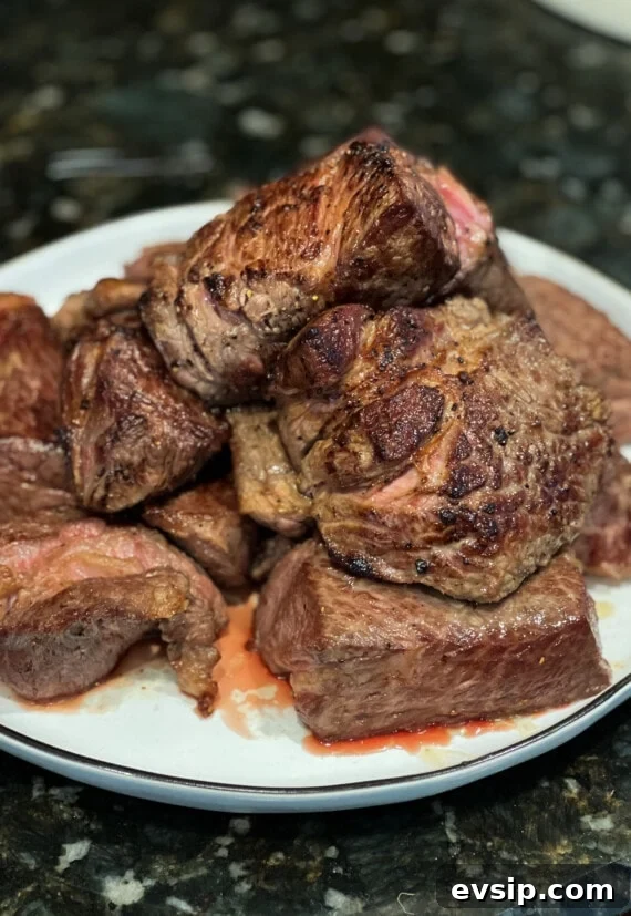 Savory Beef and Noodle Stir-Fry Recipe for Weeknight Dinners 3 seared chuck roast on a plate