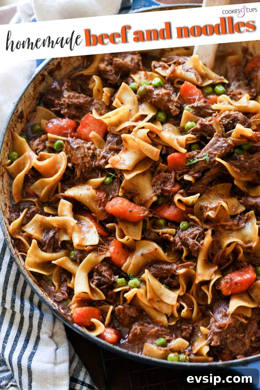 Savory Beef and Noodle Stir-Fry Recipe for Weeknight Dinners 8 Homemade Beef and Noodles Pinterest Image
