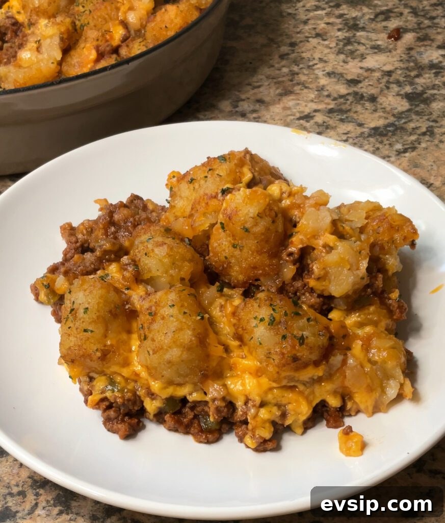 Sloppy Joe Tater Tot Casserole Recipe with Cheesy Beef Filling 9 Sloppy Joe Tater Tot Casserole