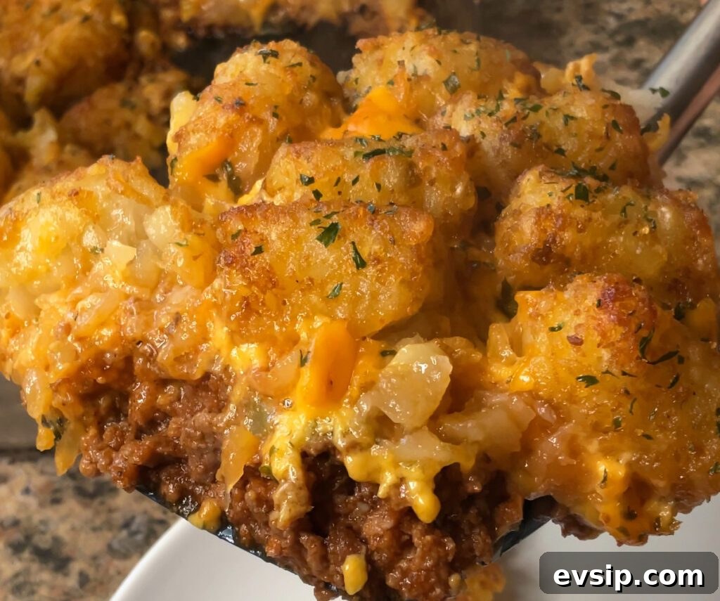 Sloppy Joe Tater Tot Casserole Recipe with Cheesy Beef Filling 3 Sloppy Joe Tater Tot Casserole