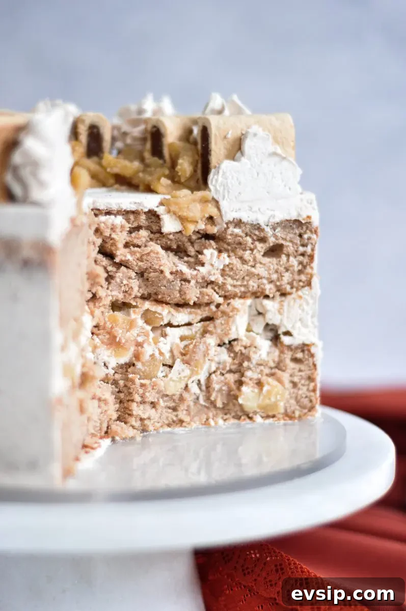 Stacked spice cake layers