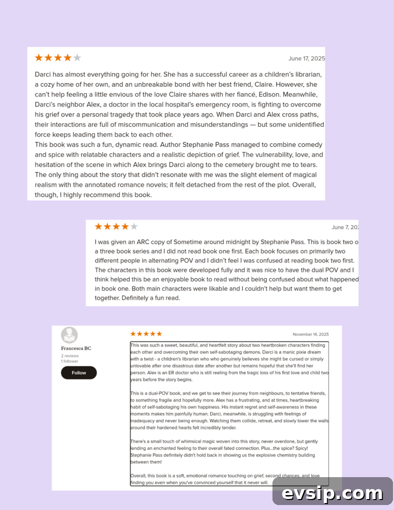 A one-pager of reviews for Sometime Around Midnight