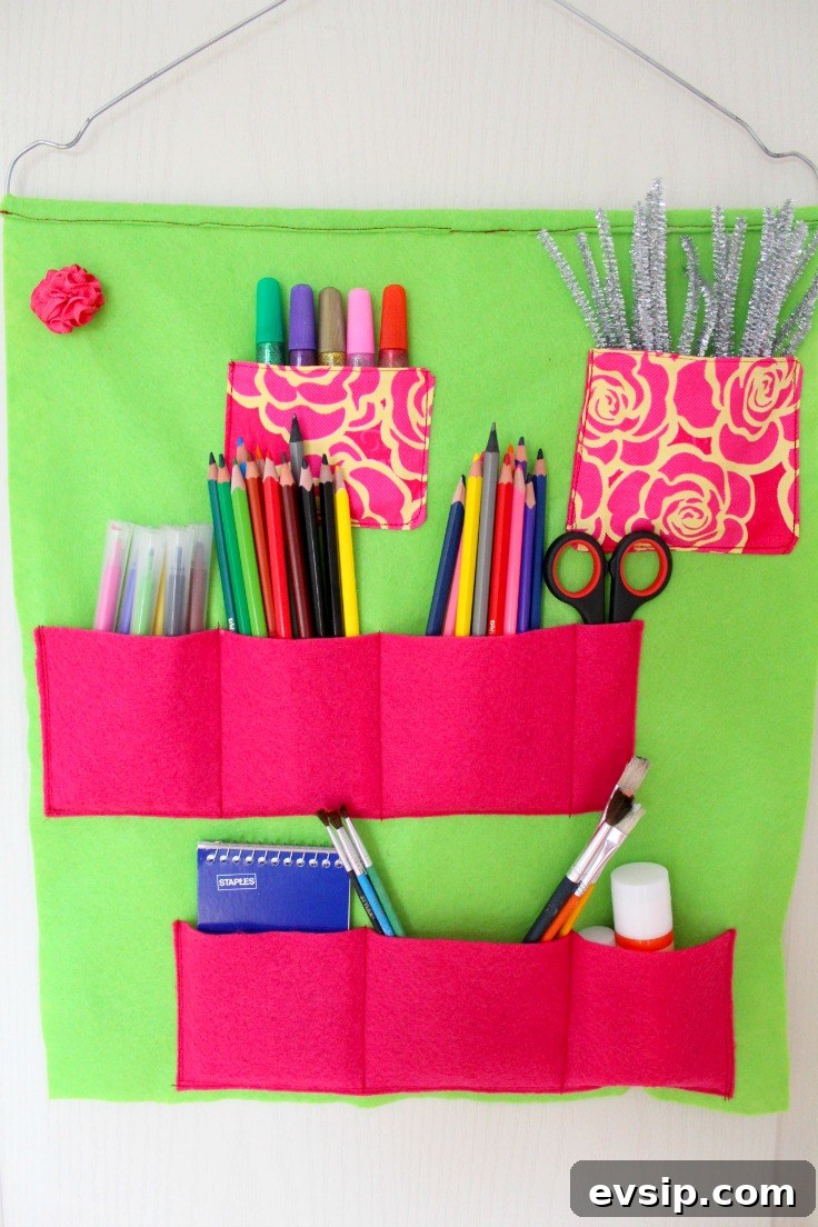 DIY school supplies organizer