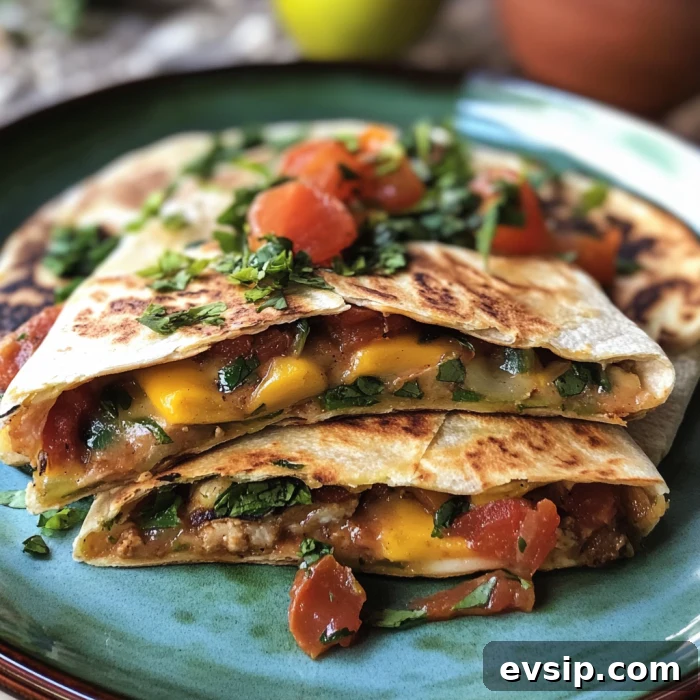 Savory Brunch Quesadillas with Eggs, Cheese & Avocado 4 Sliced Brunch Quesadilla