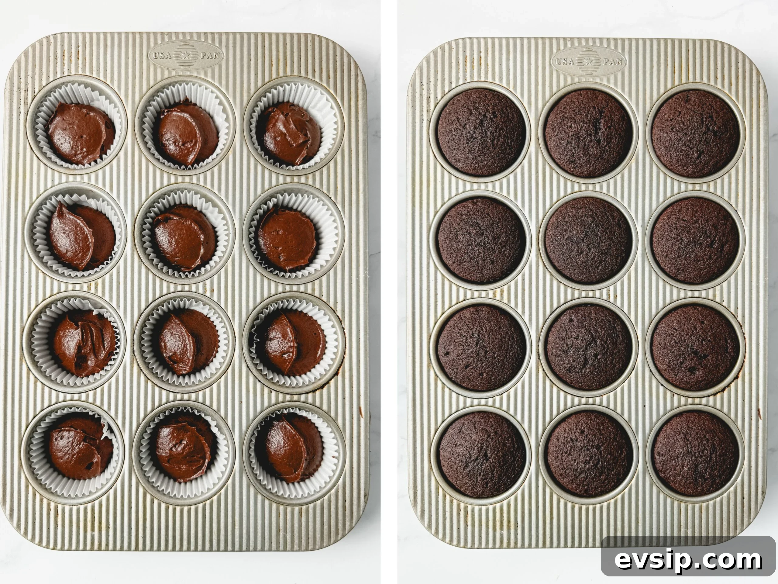 Decadent Chocolate Cupcakes with Cream Cheese Frosting 4 Piped cream cheese frosting on cupcakes