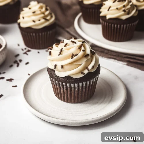 Decadent Chocolate Cupcakes with Cream Cheese Frosting 7 Chocolate cupcake thumbnail