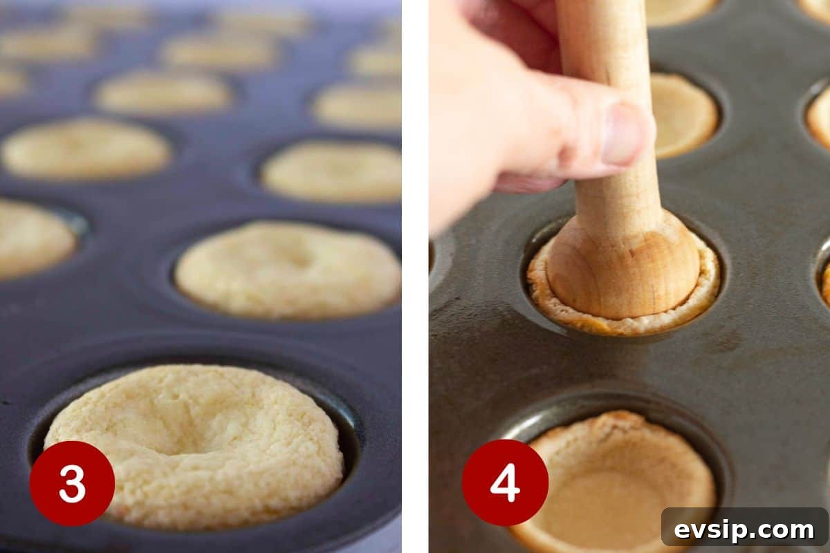 Pecan Pie Cookie Recipe: Chewy, Gooey Holiday Treat 5 Baking the pecan cookie cups and using a tart shaper to add an indentation.