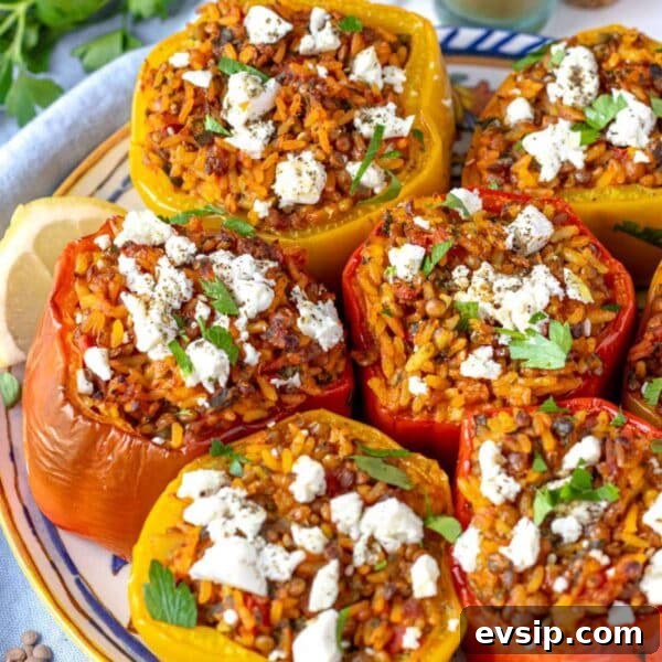Oven-baked Mediterranean stuffed bell peppers