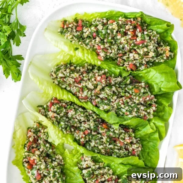Vegetarian appetizer ideas with tabbouleh.