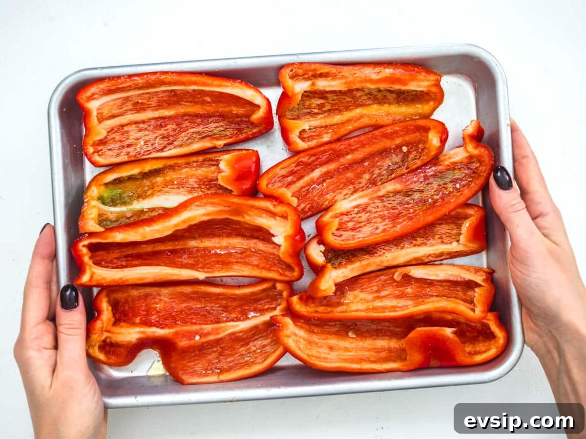 bell pepper before roasting in the oven