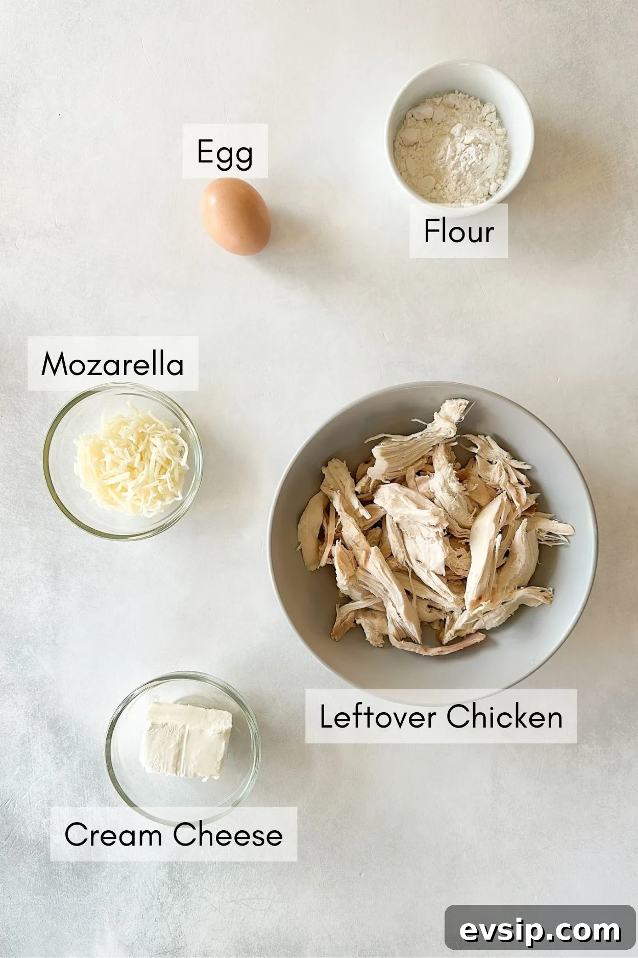 Crispy Chicken Fritters Made with Leftover Roast Chicken 3 Ingredients to make chicken fritters.