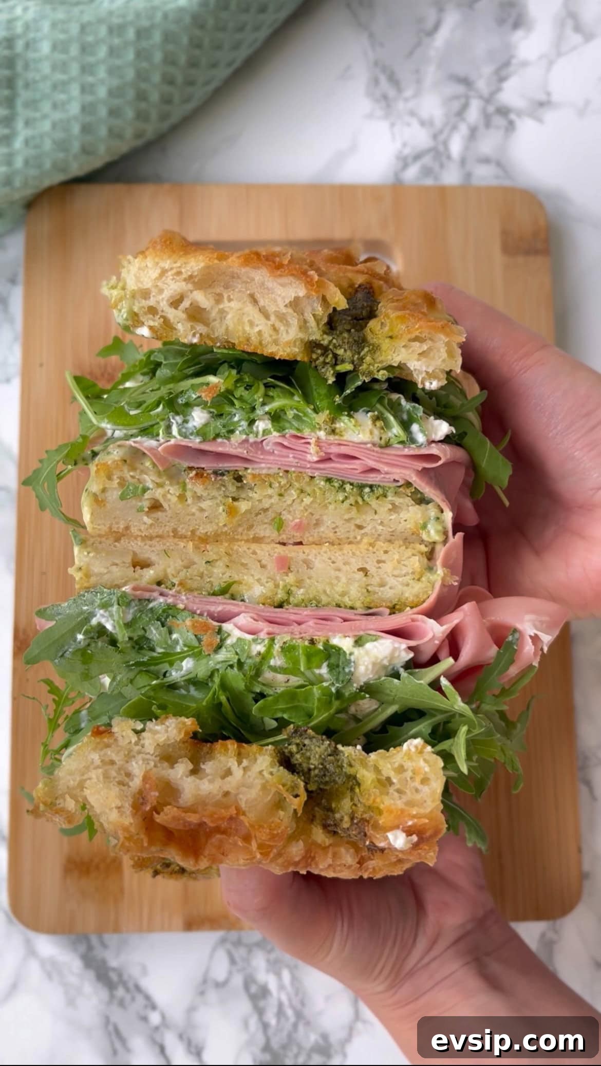 Mortadella & Burrata Sandwich Recipe – Creamy Italian Panino 3 mortadella burrata sandwich cross section