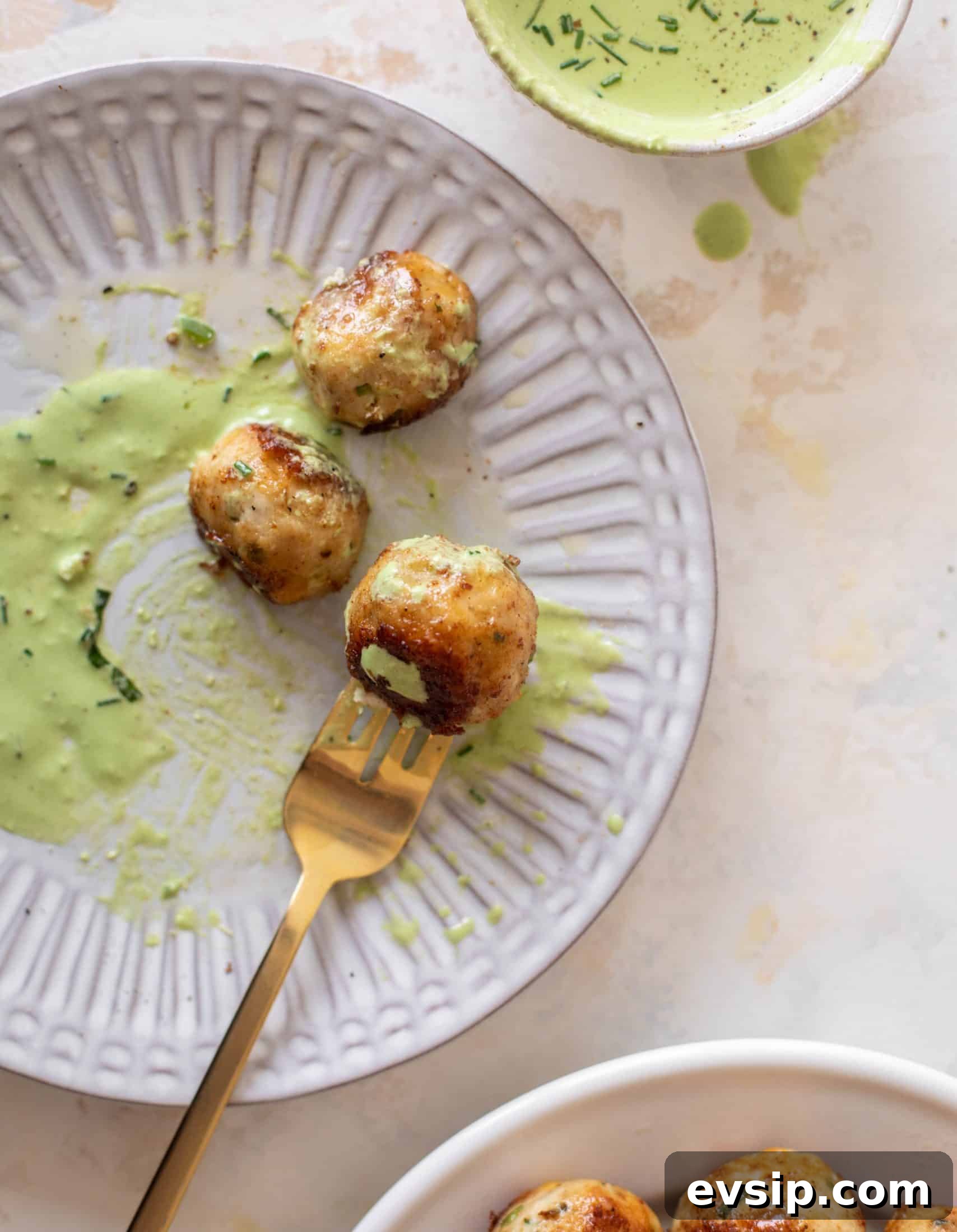 Jalapeño Cheddar Chicken Meatballs with Fresh Herb Summer Sauce 13 jalapeno cheddar chicken meatballs