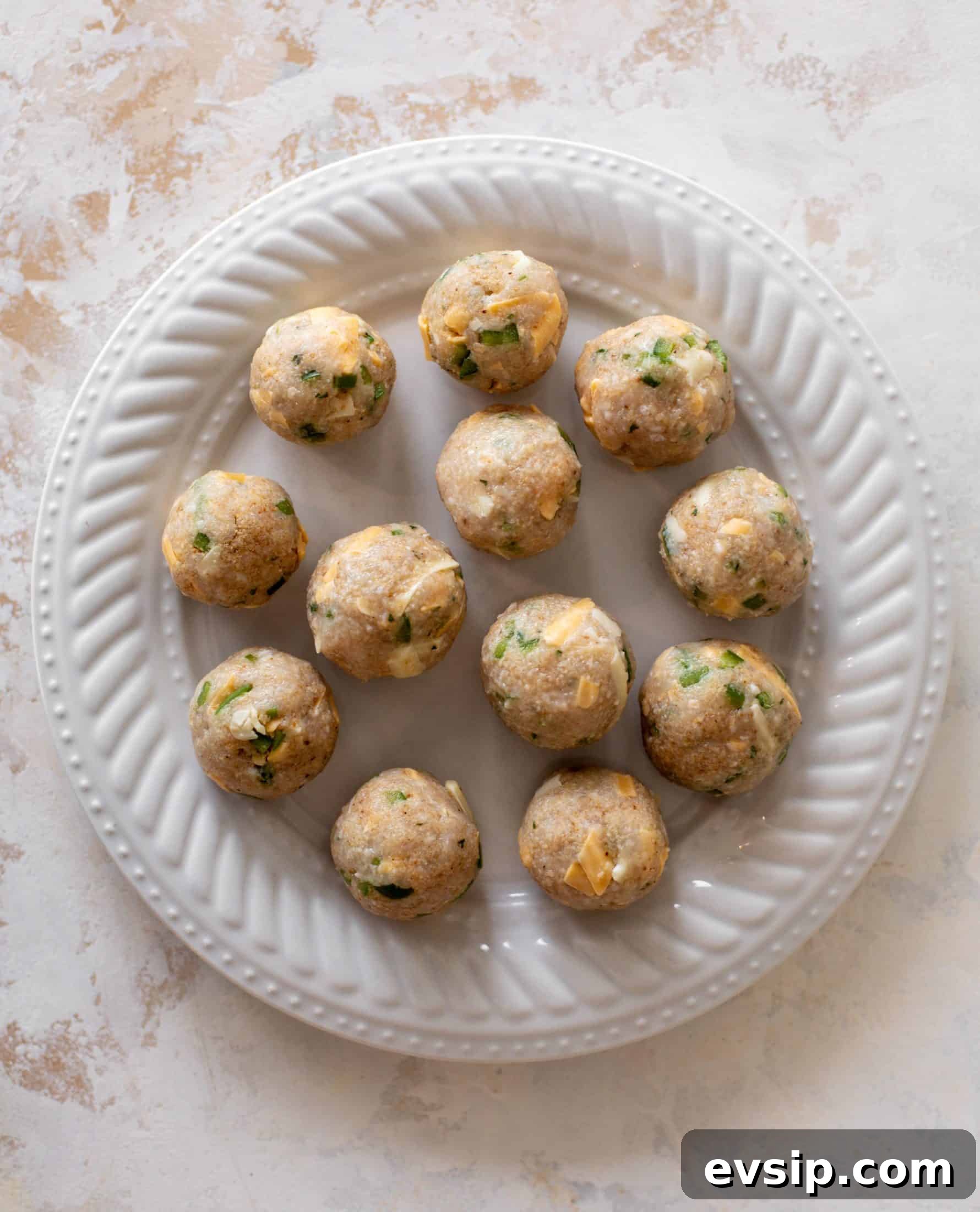 Jalapeño Cheddar Chicken Meatballs with Fresh Herb Summer Sauce 4 jalapeno cheddar chicken meatballs