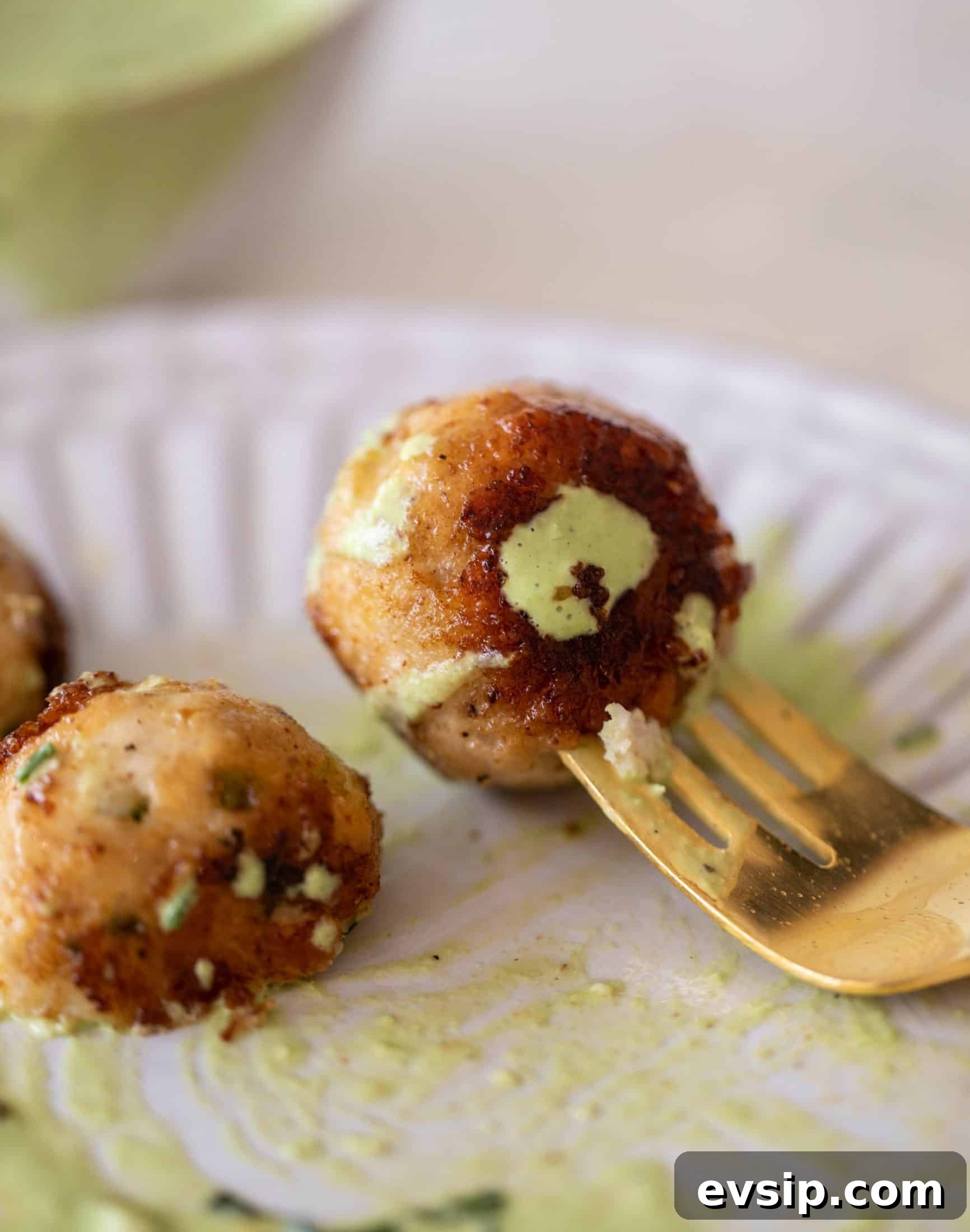 Jalapeño Cheddar Chicken Meatballs with Fresh Herb Summer Sauce 9 jalapeno cheddar chicken meatballs