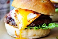 Smoky BBQ Burger with Garlic Aioli and Fried Egg Recipe