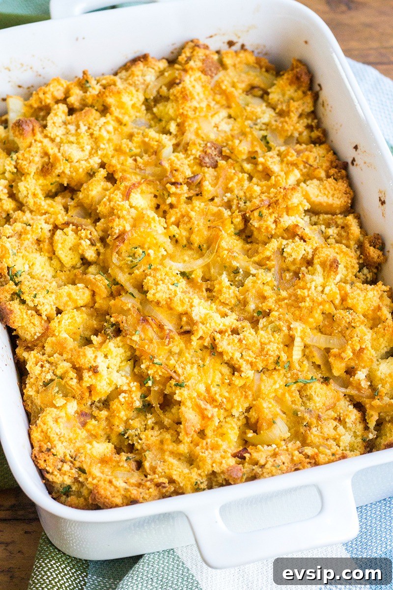 Caramelized Onion & Cornbread Dressing is one of my go-to side dishes for holiday dinners. Even people who say they don't like stuffing love this recipe!