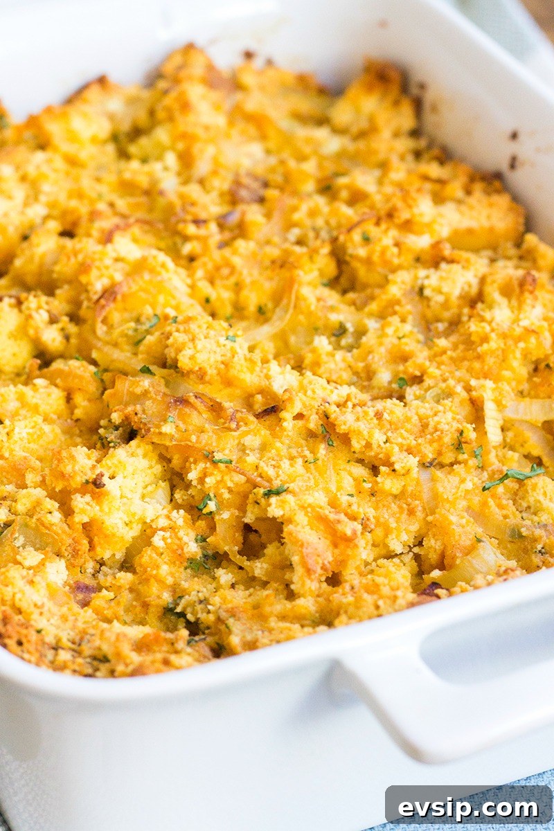 Caramelized Onion & Cornbread Dressing is one of my go-to side dishes for holiday dinners. Even people who say they don't like stuffing love this recipe!