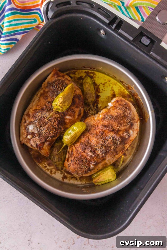 20-Minute Air Fryer Mississippi Chicken (Gluten-Free) 4 air fryer mississippi chicken cooked