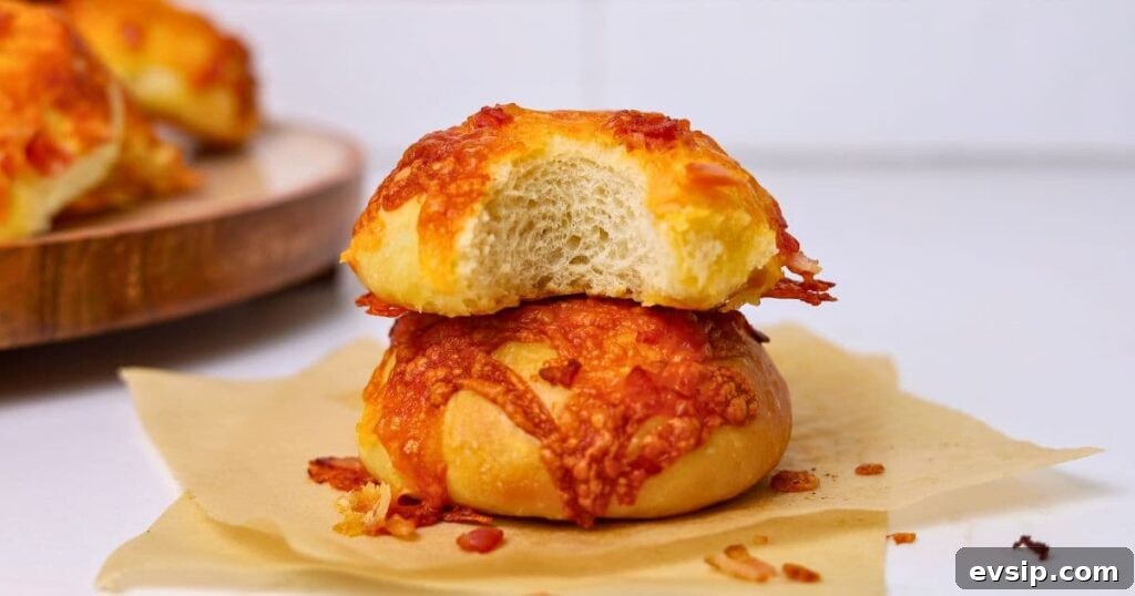 20 Sourdough Discard Recipes Perfect for Freezing 9 A stack of sourdough cheese and bacon rolls.
