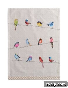 Bird tea towel