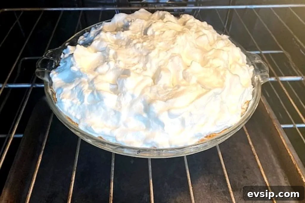 coconut pie in the oven